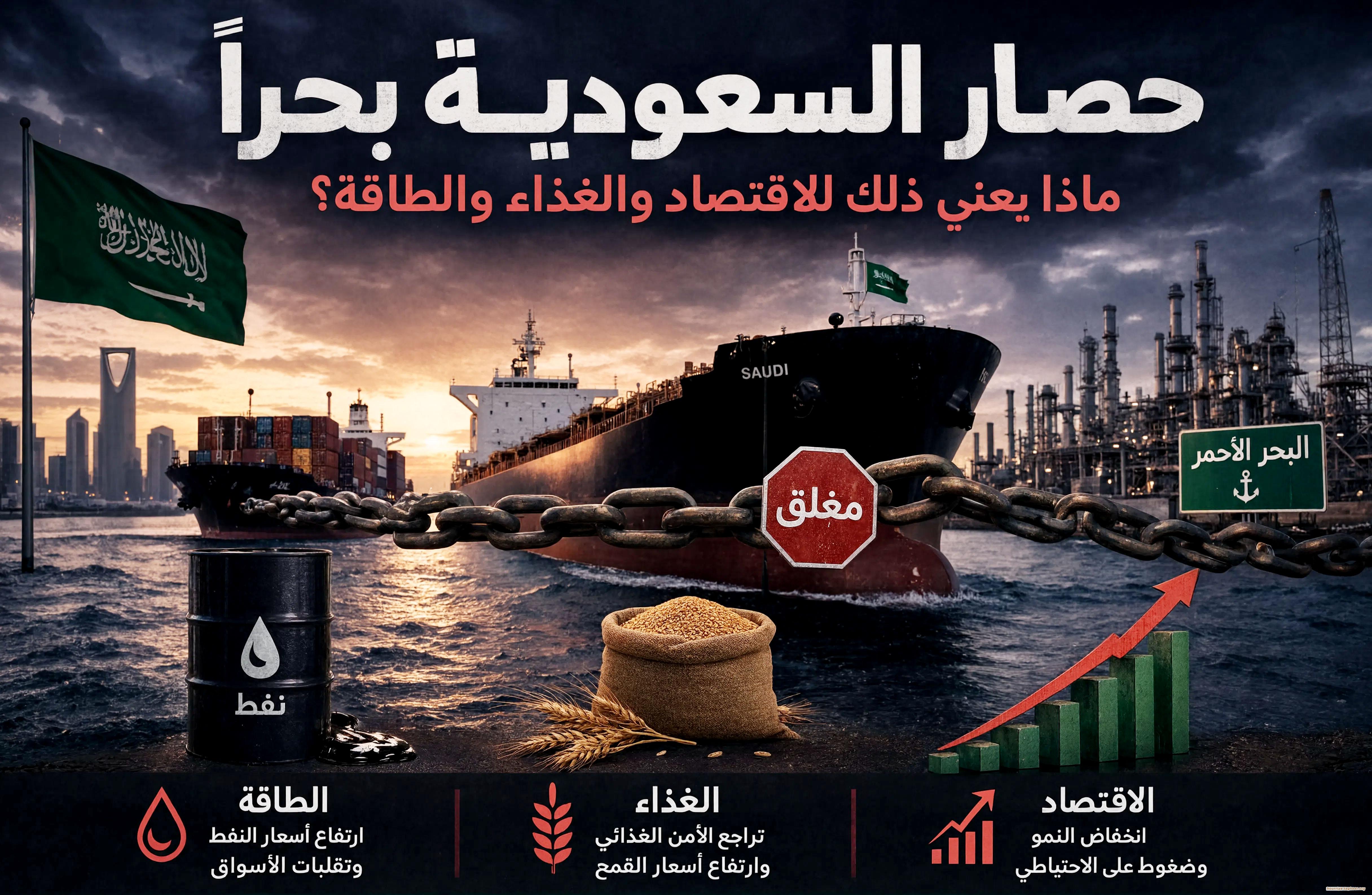 حصار السعودية بحراً:  ماذا يعني ذلك للاقتصاد والغذاء والطاقة؟